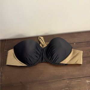 VENUS Black & Gold Strapless Bikini Top Size B Push Up